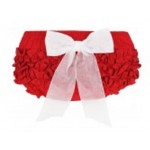 Ruffled Red with White Bow Bloomers RuffleButts 